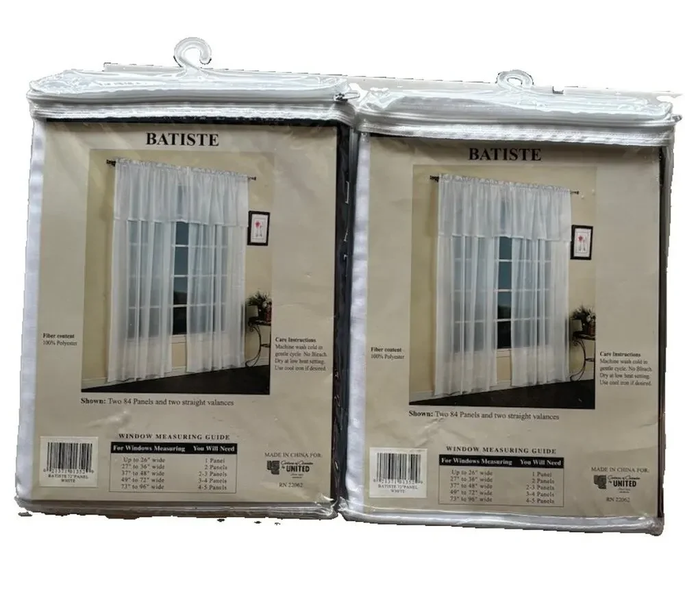 2 NEW Batiste Sheer White Panel 54
